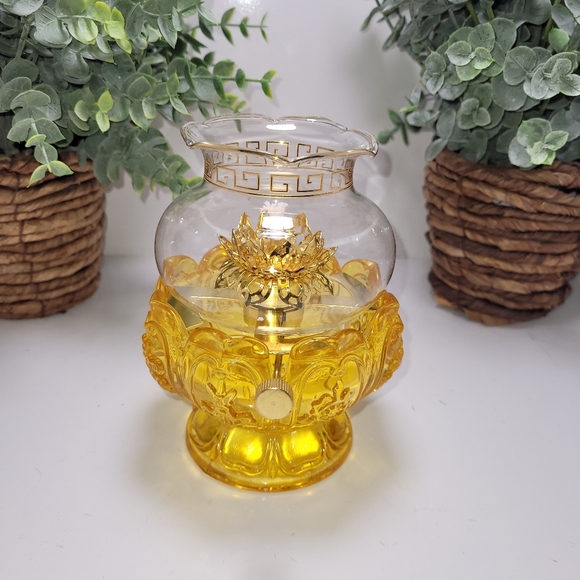 Other - Crystal Glass Lotus Kerosene Oil Lamp
